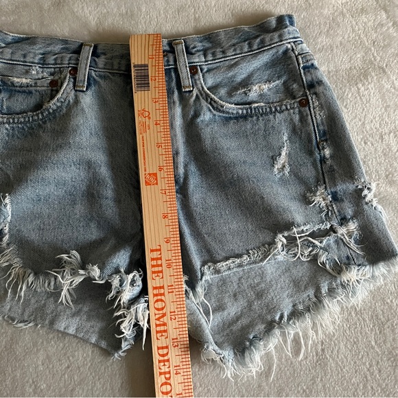 Agolde High Rise Light Blue Cut Off Denim Jean Shorts Size 25 new photos at end - Picture 13 of 16